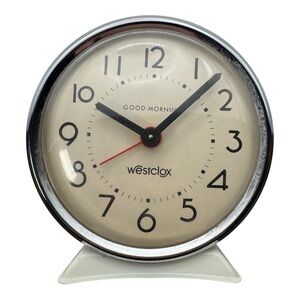 Vintage Westclox “Good Morning”‎ Alarm Clock Brazil Mid Century Desk Working